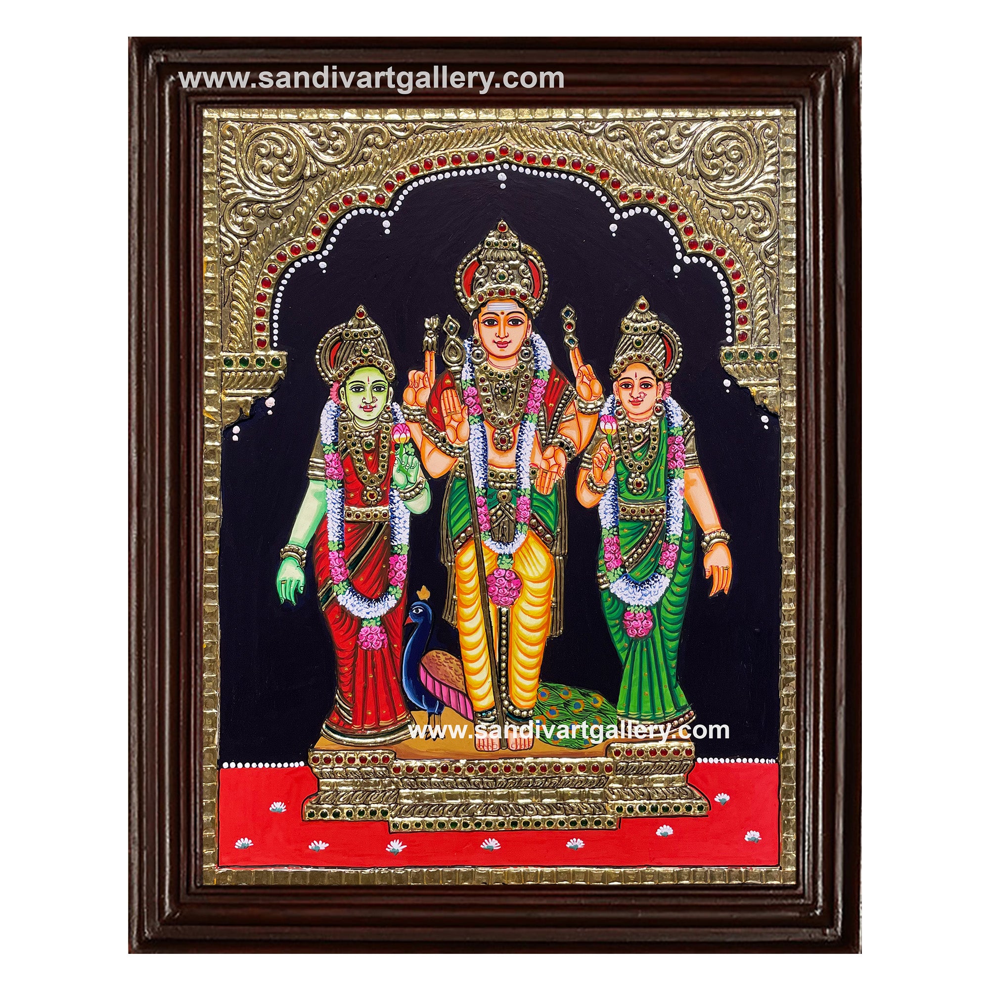 Subramaniam Valli Deivanai Tanjore Painting
