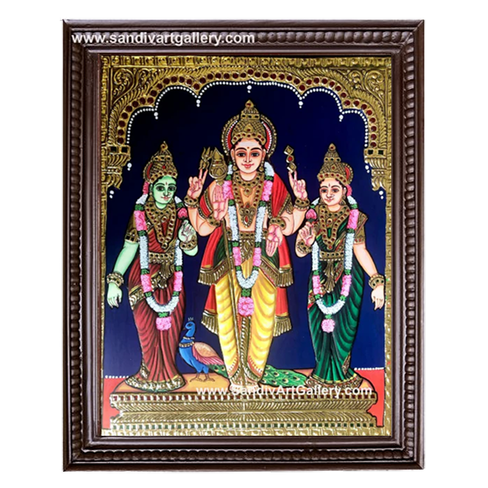 Subramaniam Valli Deivanai Tanjore Painting
