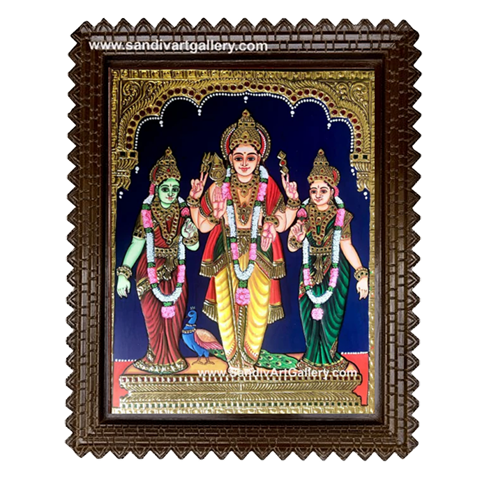 Subramaniam Valli Deivanai Tanjore Painting