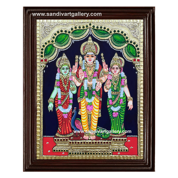 Murugan Valli Deivanai Tanjore Painting 2