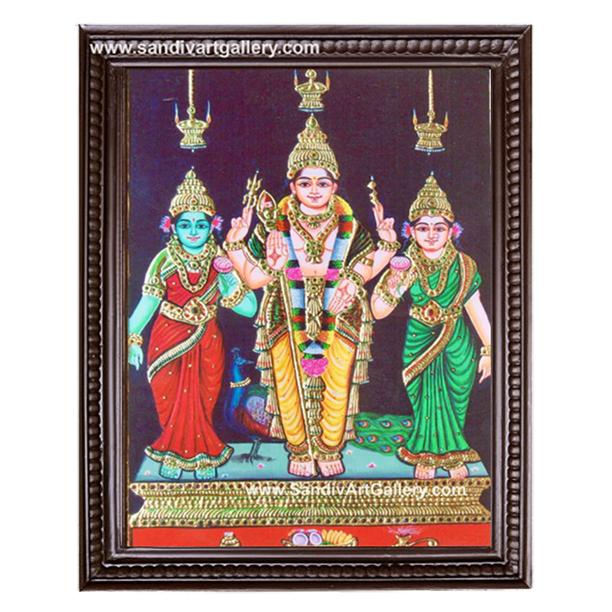Murugan Valli Deivanai Tanjore Painting 3