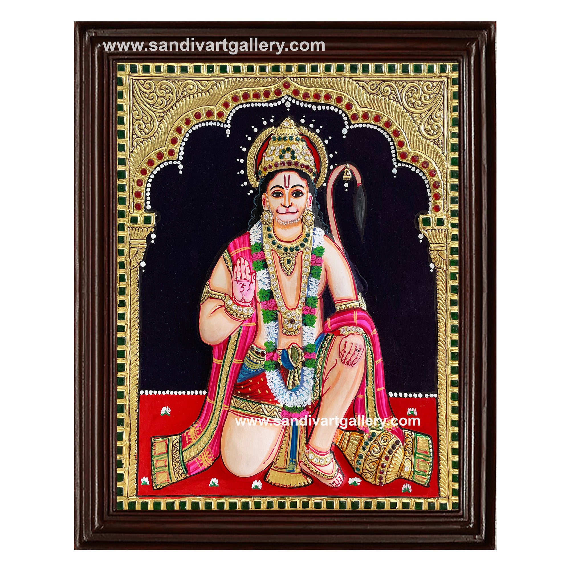 Hanuman Embossed Tanjore Painting
