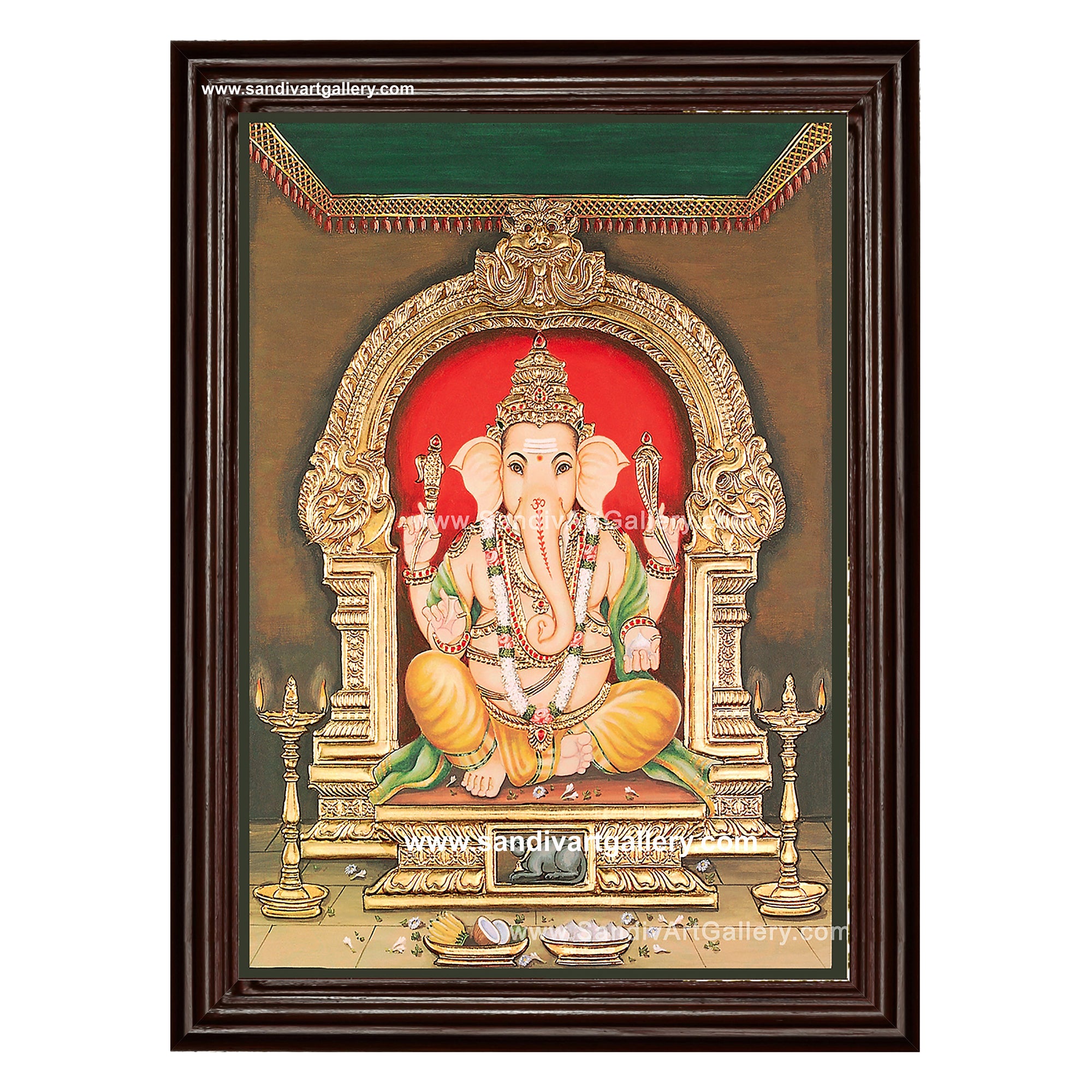 Raja Ganapathi Tanjore Painting