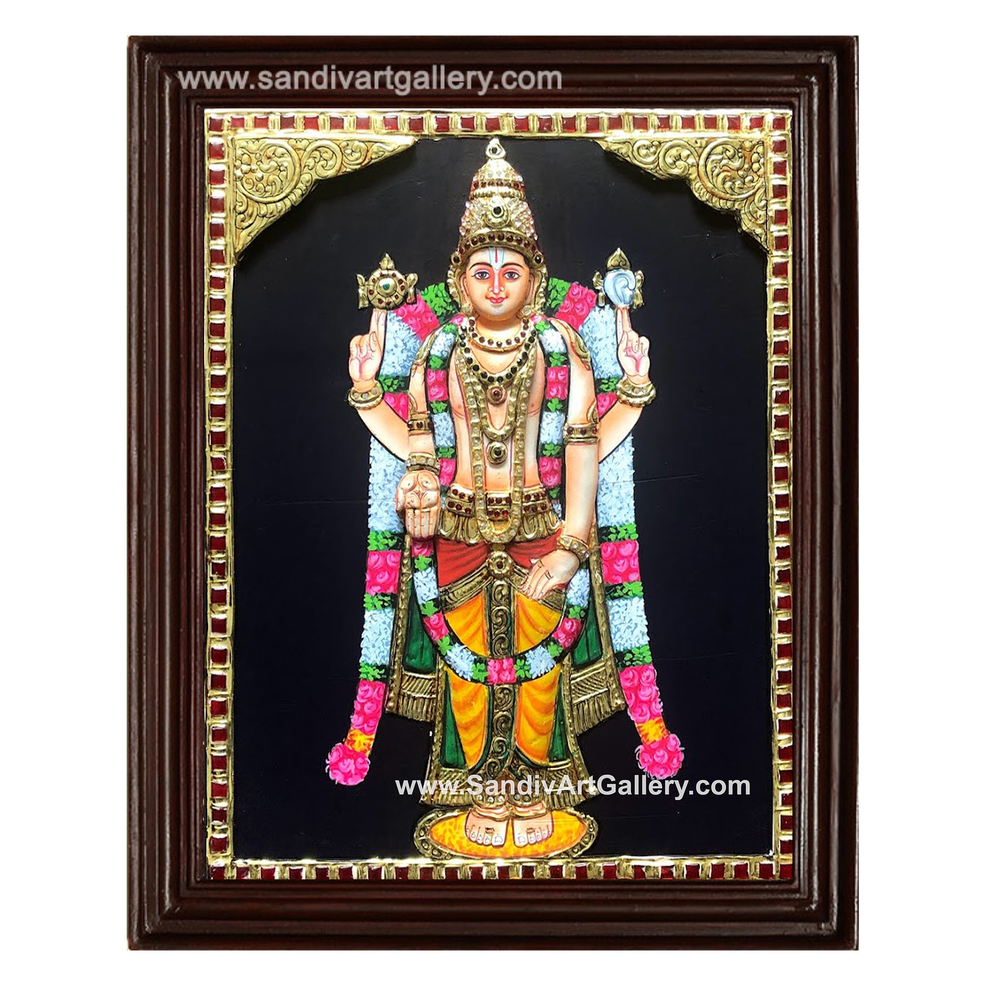 Vishnu 3D Embossed Tanjore Painting 2
