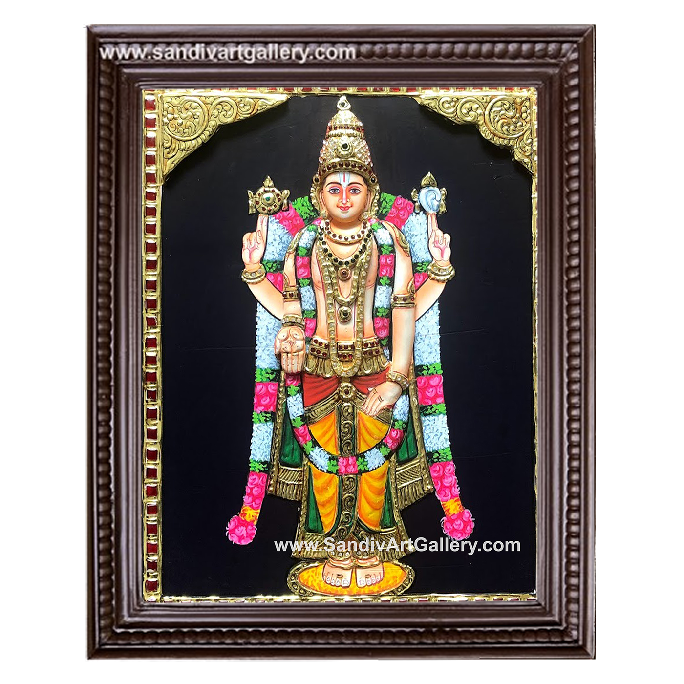 Vishnu 3D Embossed Tanjore Painting 2