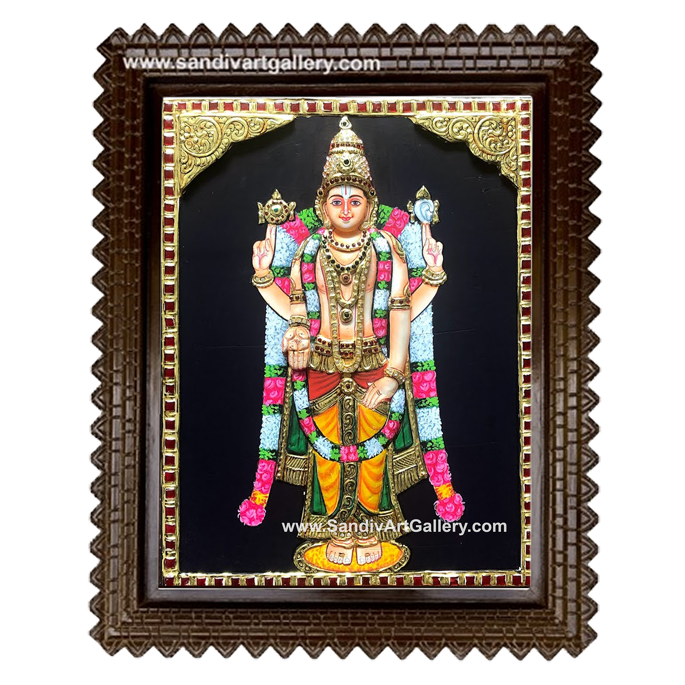 Vishnu 3D Embossed Tanjore Painting 2