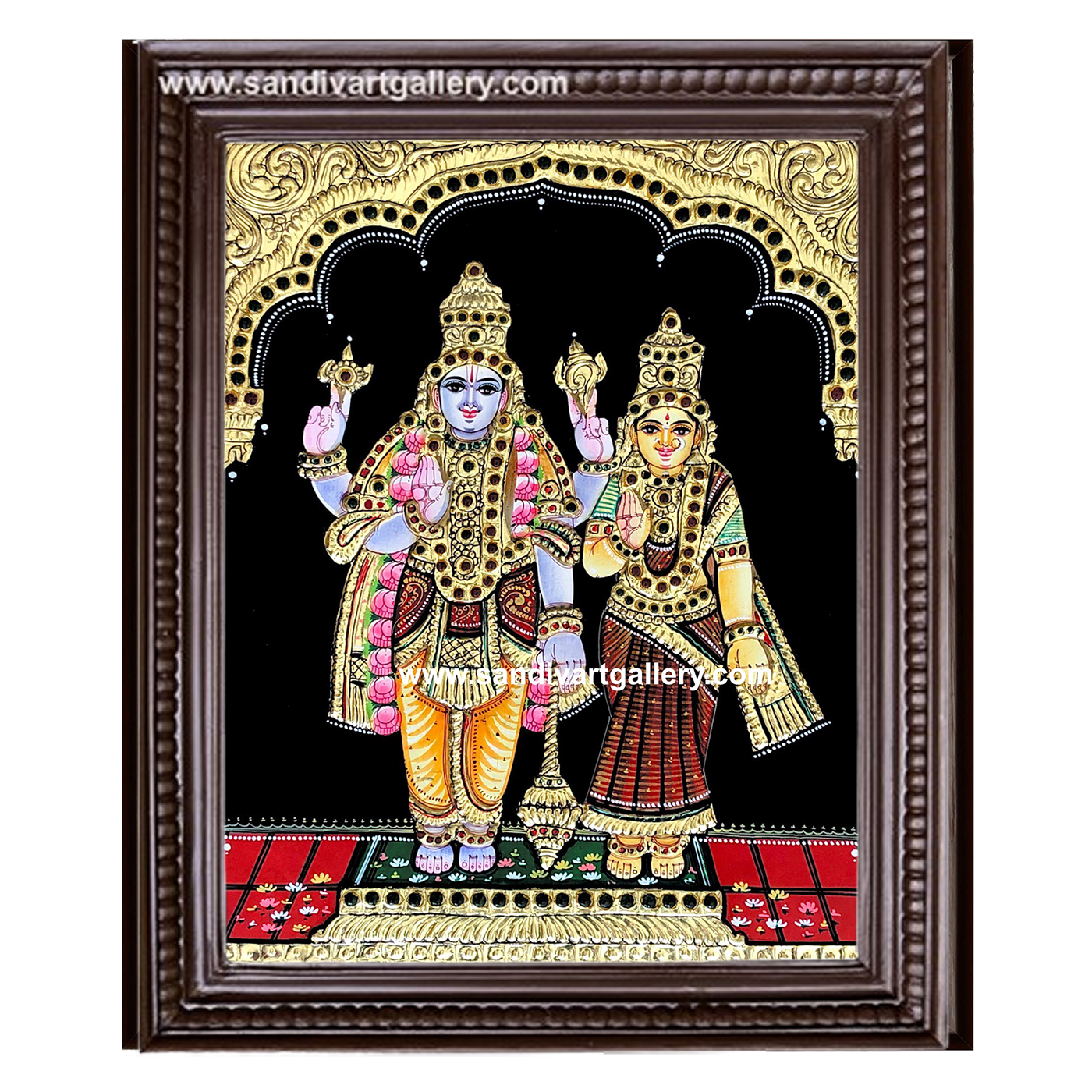 Vishnu Lakshmi Tanjore Painting