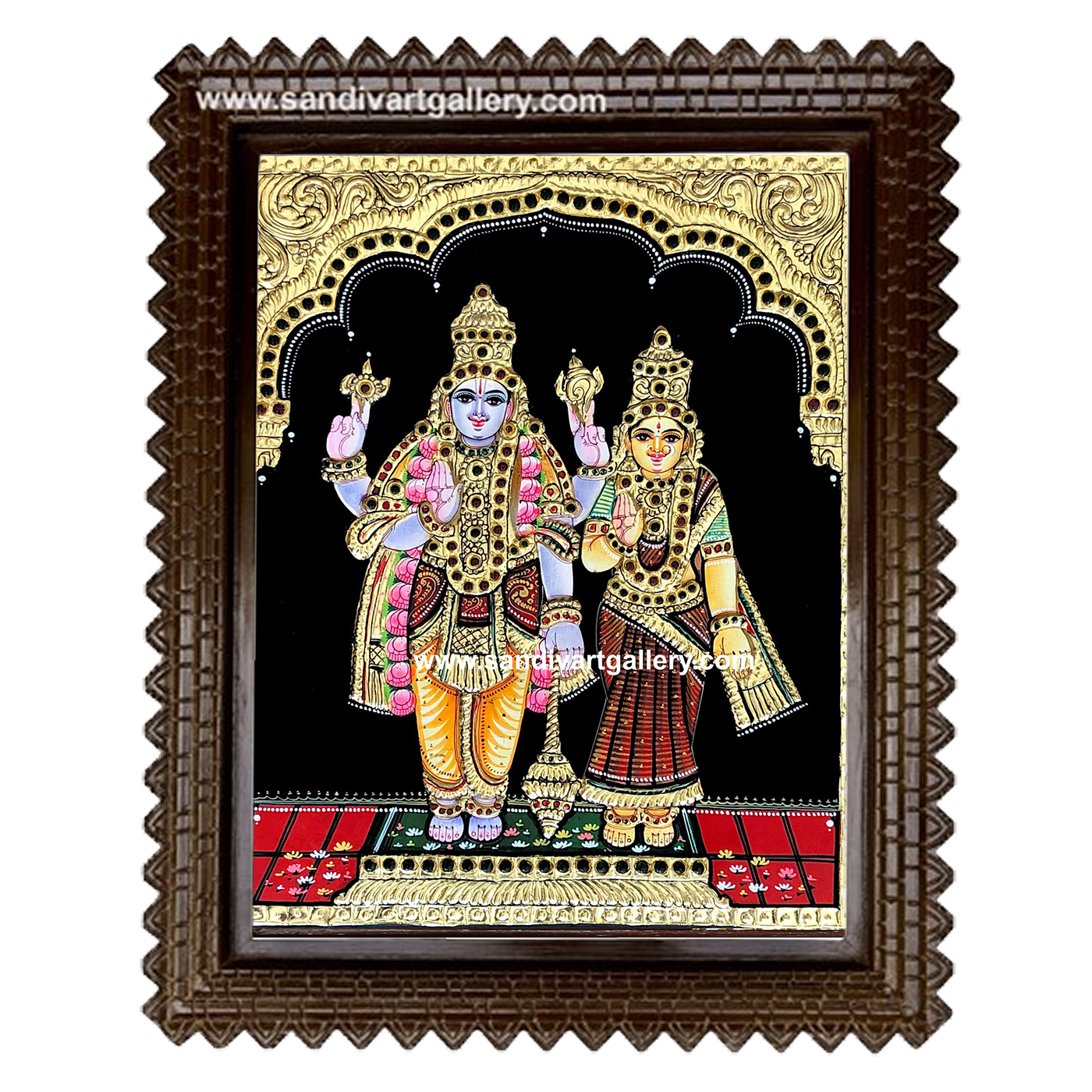 Vishnu Lakshmi Tanjore Painting