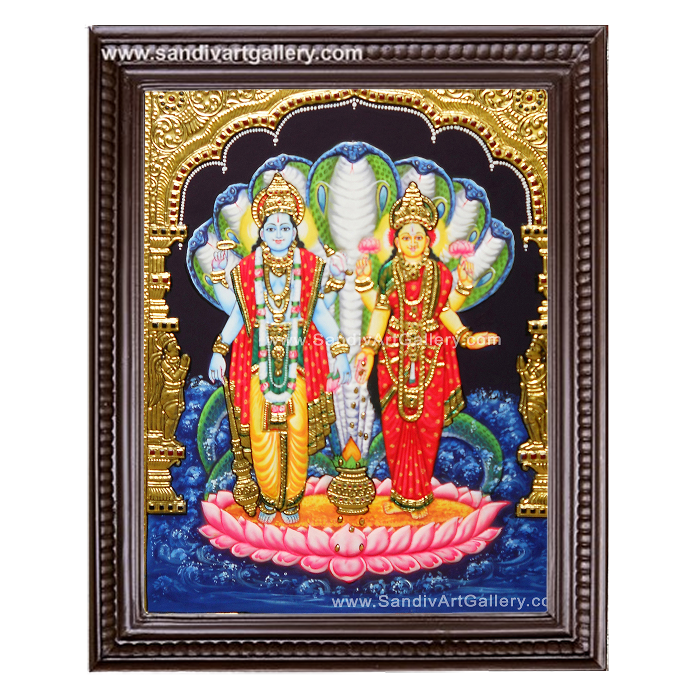 Vishnu Lakxmi Tanjore Painting