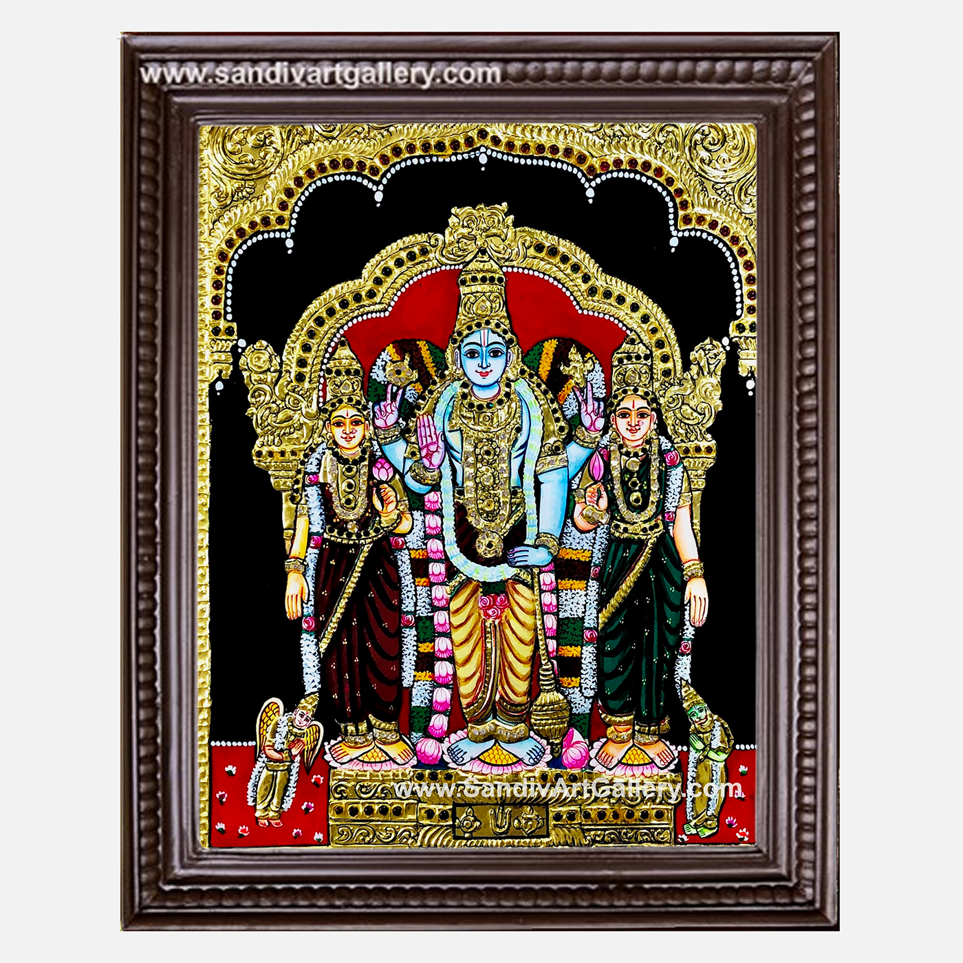 Narayanan Sridevi Bhudevi Tanjore Painting
