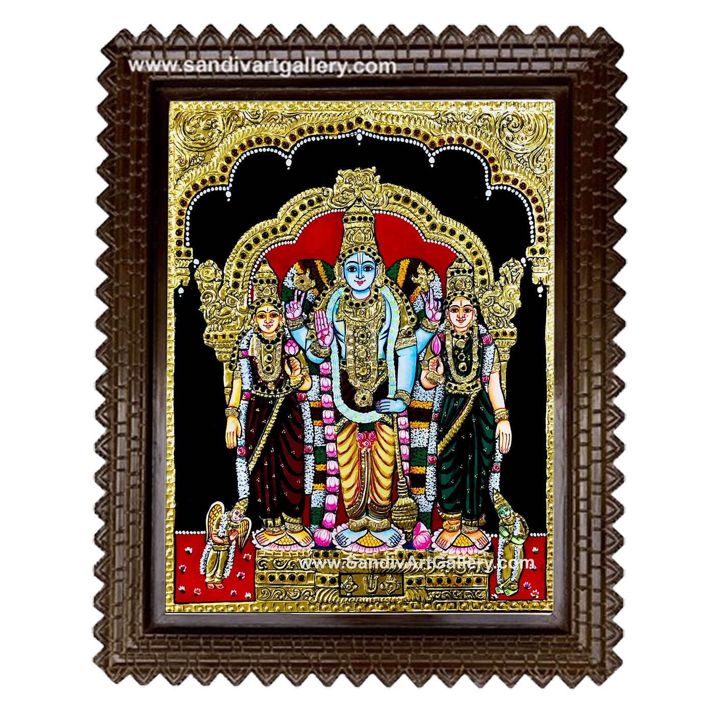 Narayanan Sridevi Bhudevi Tanjore Painting