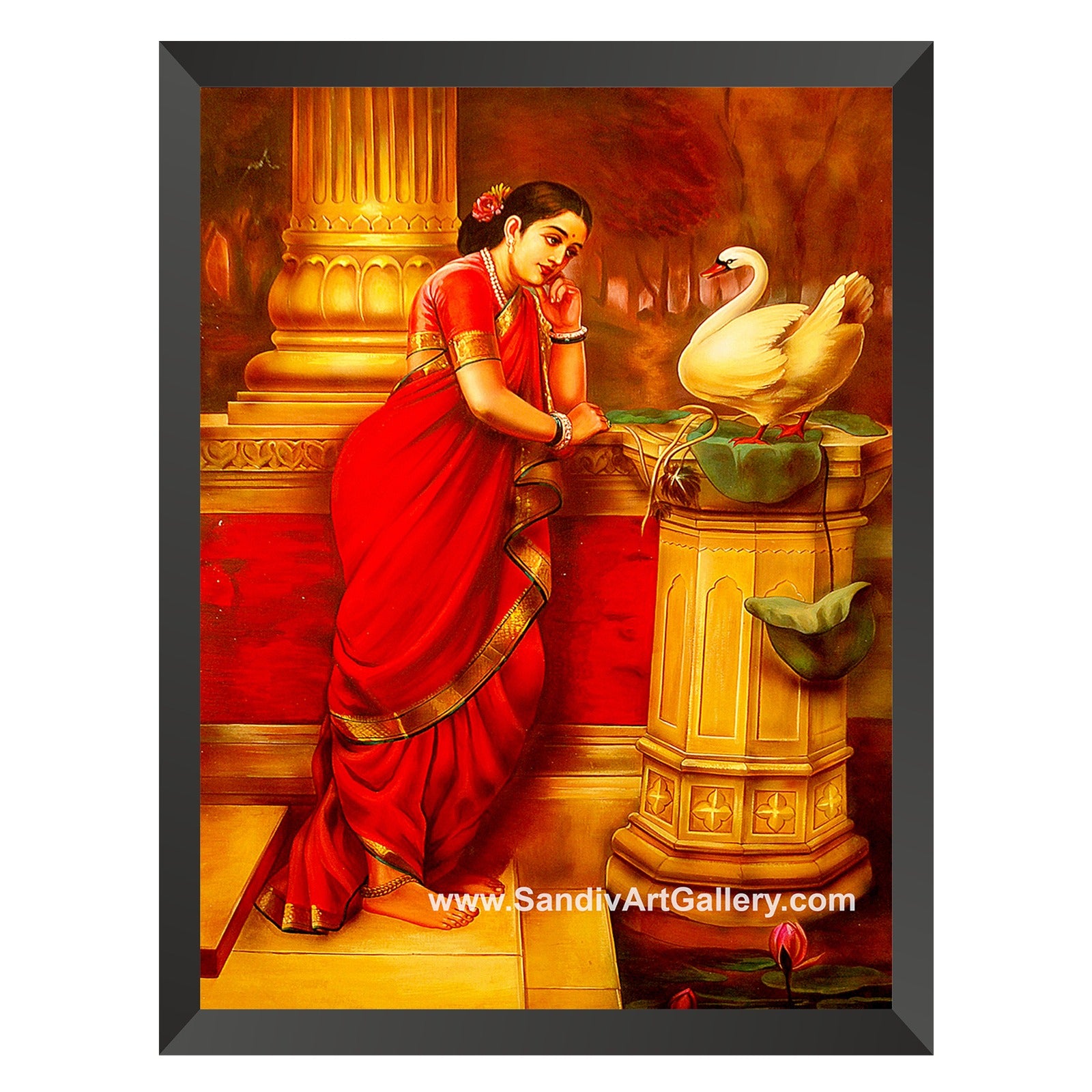 Hamsa Damayanti Ravi Varma Painting