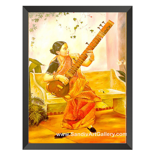 Kadambari Ravi Varma Style Painting