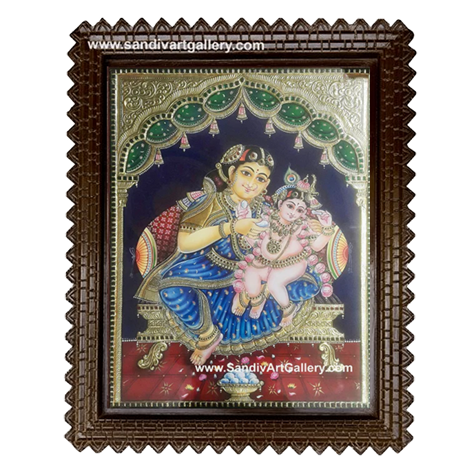 Yashodha Krishna Tanjore Painting 1