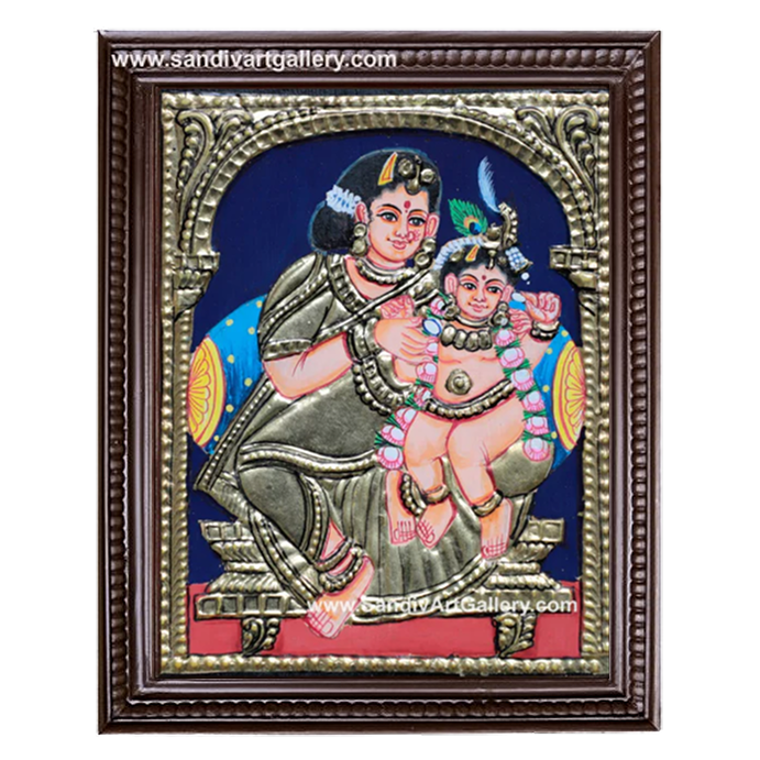Traditional Yasotha Krishna Tanjore Painting 1