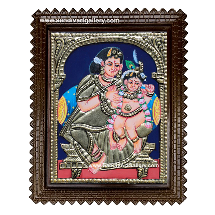 Traditional Yasotha Krishna Tanjore Painting 1