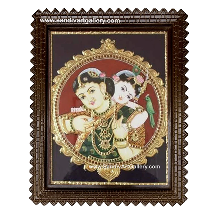 Yasodha Krishna Tanjore Painting 4