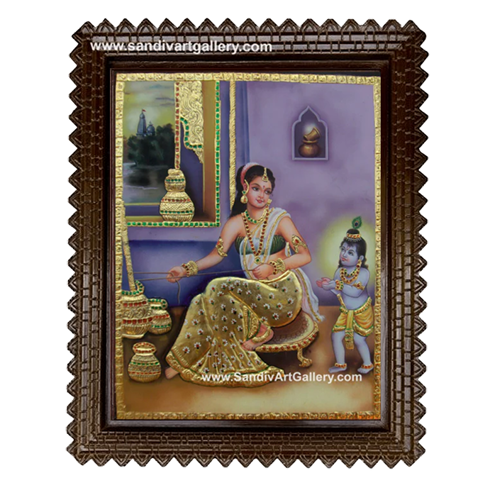 Yasodha Krishna Tanjore Painting 5