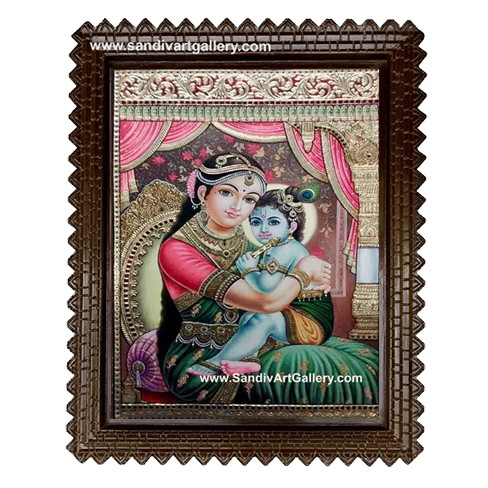 Yasodha Krishna Tanjore Painting 6