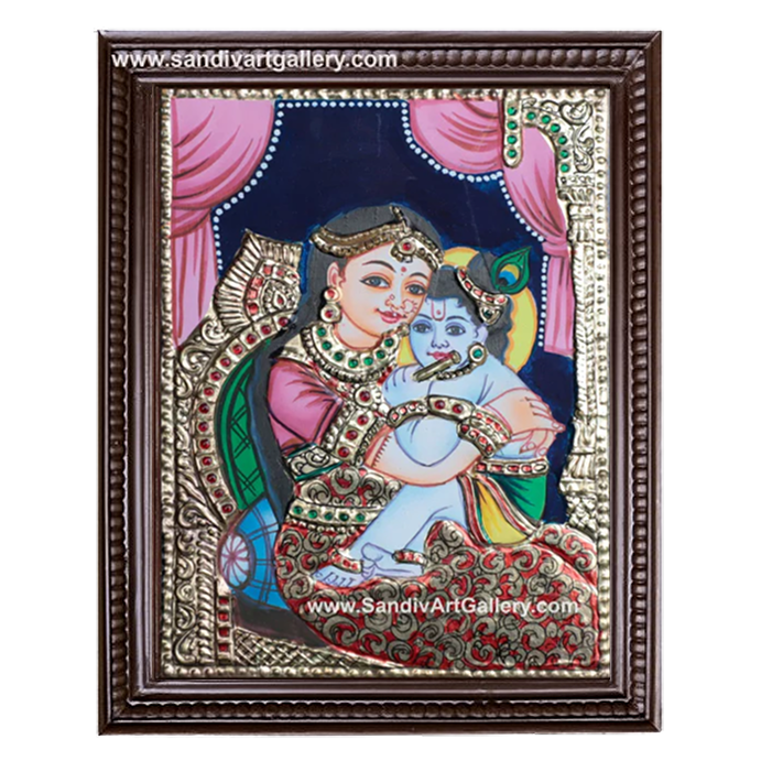 Yasodha Krishna Tanjore Painting 7