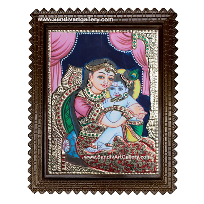 Yasodha Krishna Tanjore Painting 7