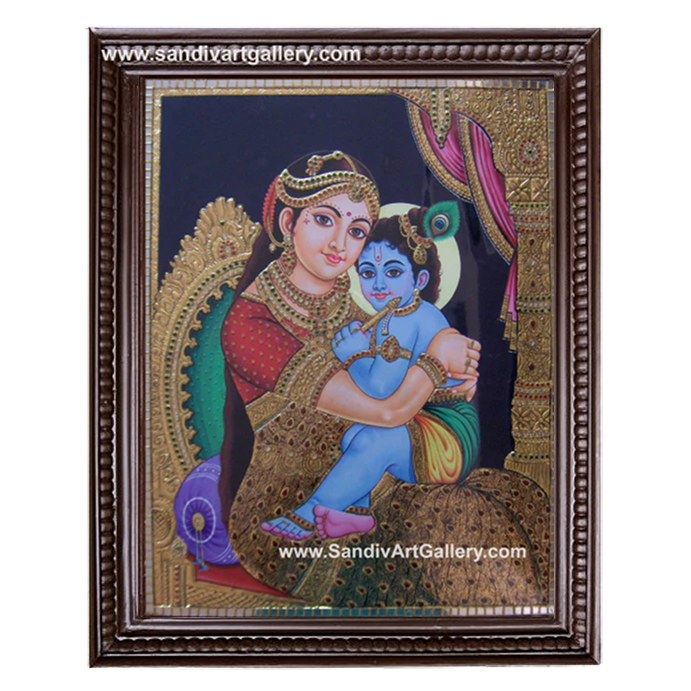 Traditional Yasodha Krishna Tanjore Painting 2