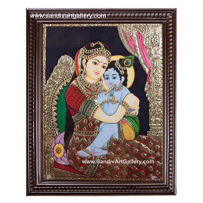 Traditional Yasotha Krishna Tanjore Painting