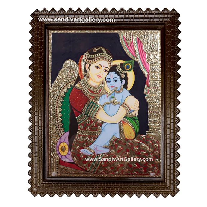 Traditional Yasotha Krishna Tanjore Painting