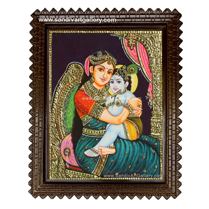 Yashodha Krishna Tanjore Painting 8