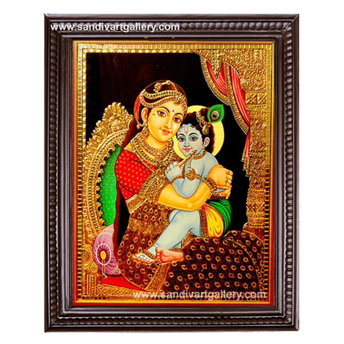 Yashodha Krishna Tanjore Painting 9