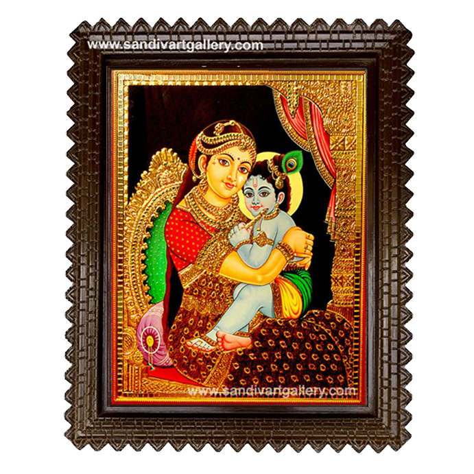 Yashodha Krishna Tanjore Painting 9