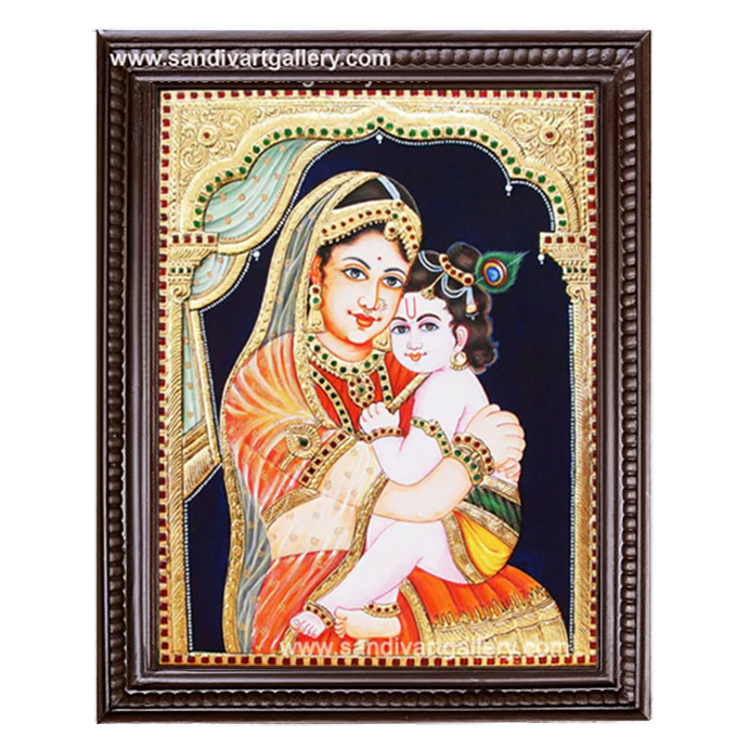 Yasodha Krishna Tanjore Painting 10