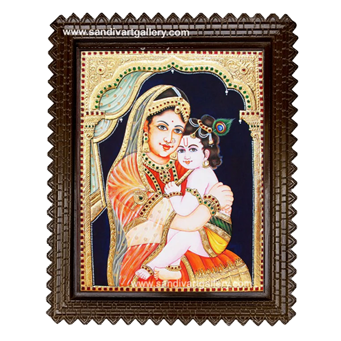 Yasodha Krishna Tanjore Painting 10