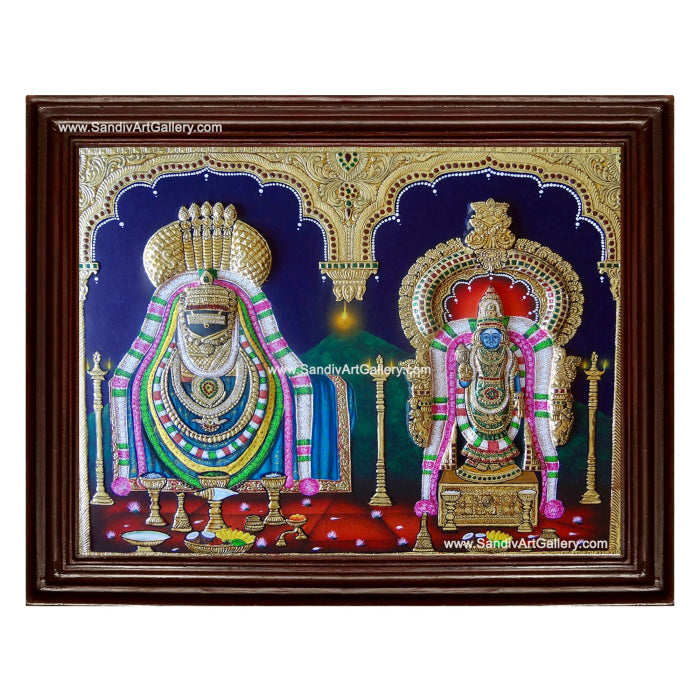 Annamalaiyar Unnamalaiyar Semi Embossed Tanjore Painting