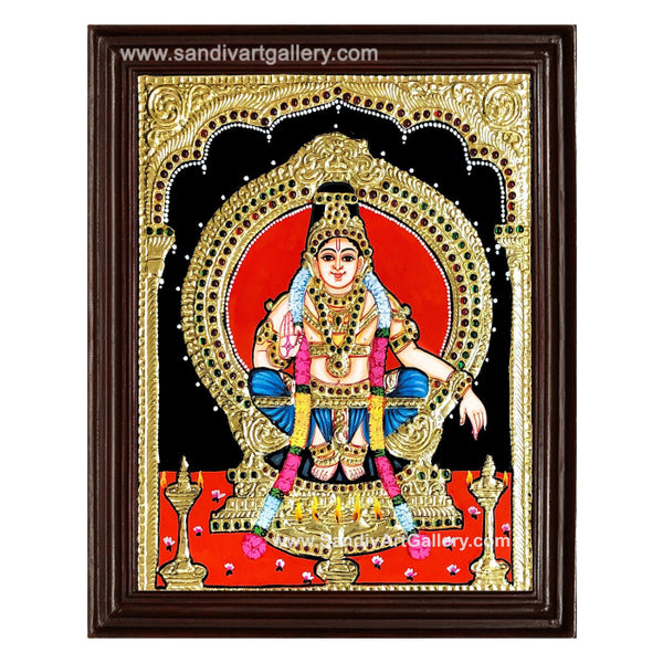 Swamy Ayyapan Tanjore Painting2