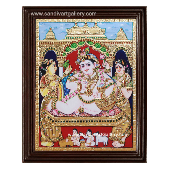 Butter Krishna Tanjore Painting2