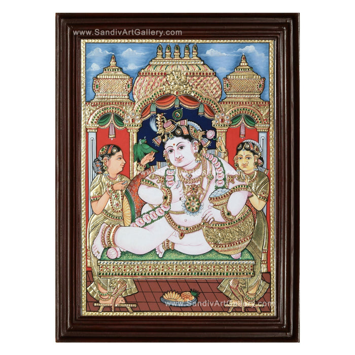 Vennai Thaali Krishna Tanjore Painting1