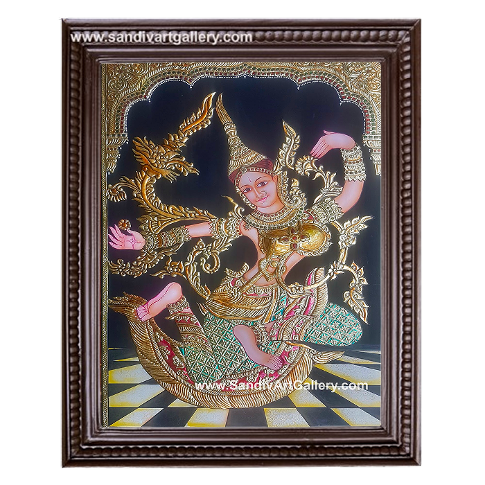 Dancing Lady Tanjore Painting