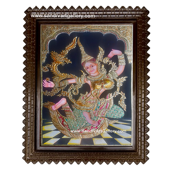 Dancing Lady Tanjore Painting