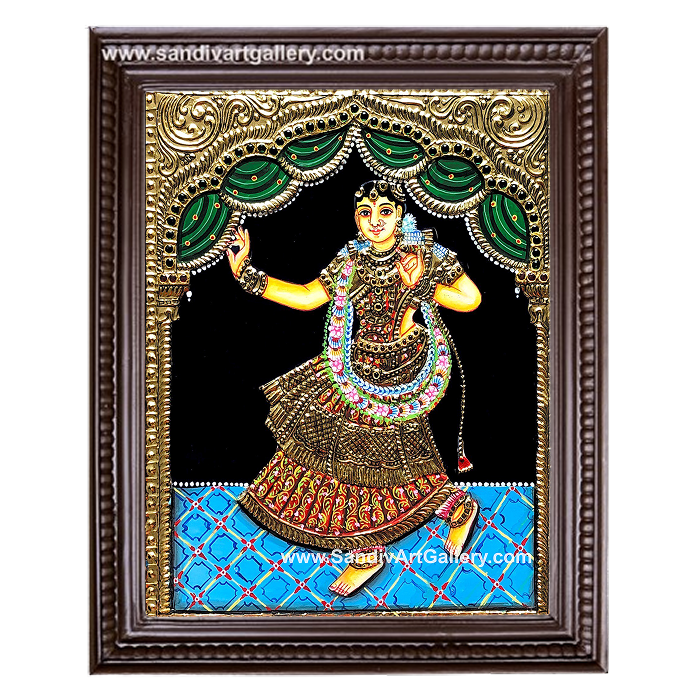 Dancing Lady Tanjore Painting3