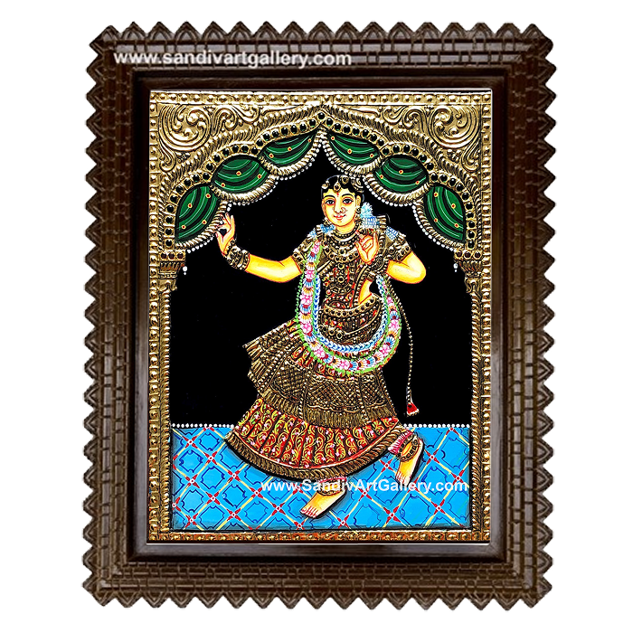 Dancing Lady Tanjore Painting3