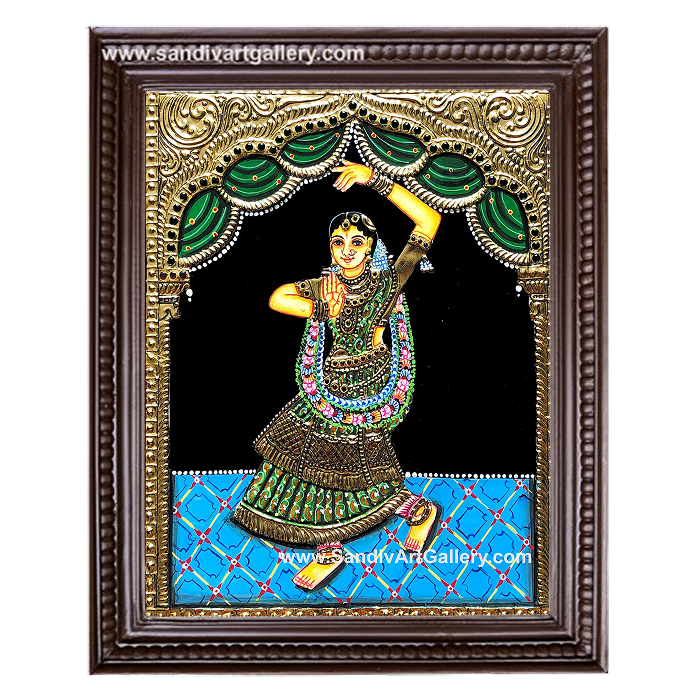 Dancing Lady Tanjore Painting4
