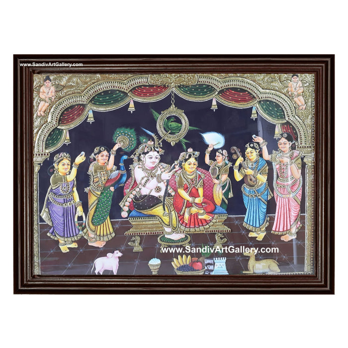 Jadai Radha Krishna Tanjore Painting1