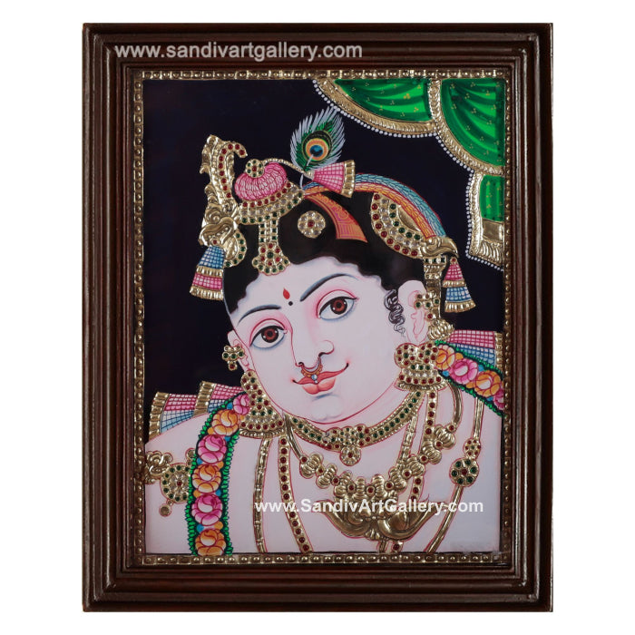 Face Krishna Tanjore Painting