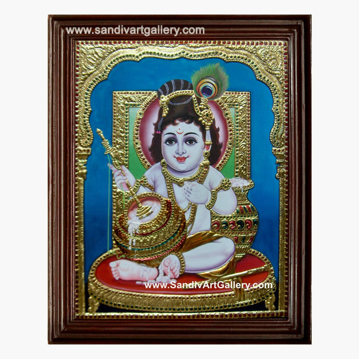 Jhula Krishna Tanjore Painting