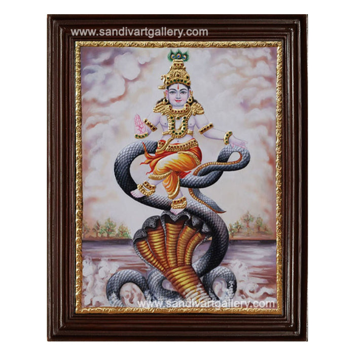 Krishna Dancing on Snake Tanjore Painting