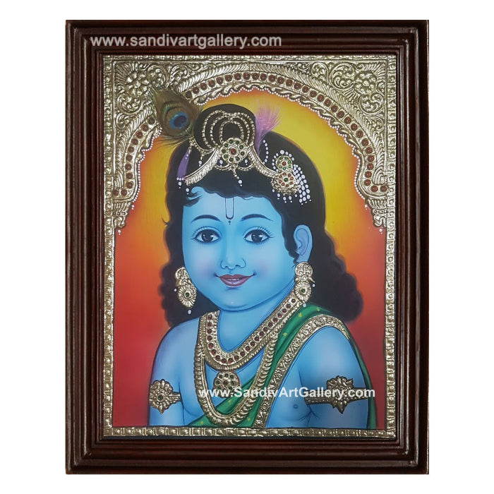 Baby Krishna Tanjore Painting 4