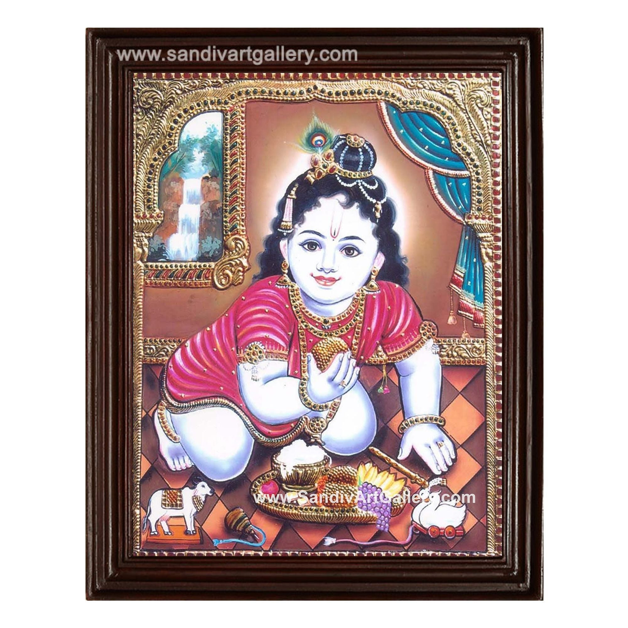 Baby Krishna Tanjore Painting 5