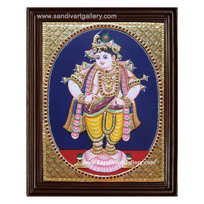 Oval Vittobha Krishna Tanjore Painting