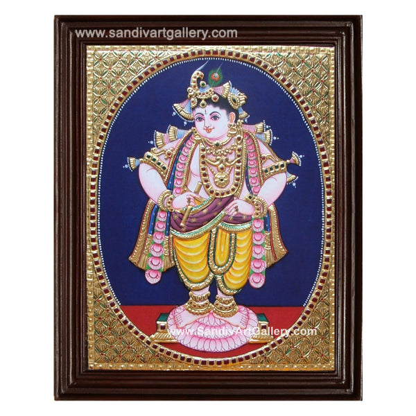 Oval Vittobha Krishna Tanjore Painting